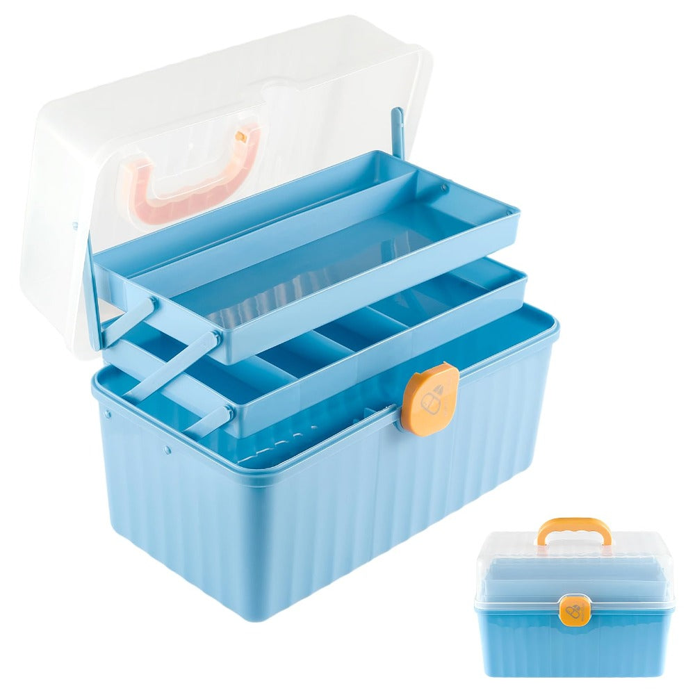 Storage Organiser with Foldable, Plastic, 3-Layer Multipurpose Box Large Capacity