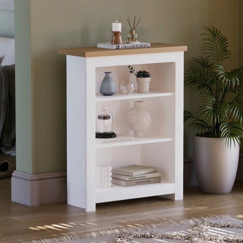 Storage Organiser with Freestanding, Wood, 3-Tier Bookcase Shaker Style Shelving Unit - product gallery image 2