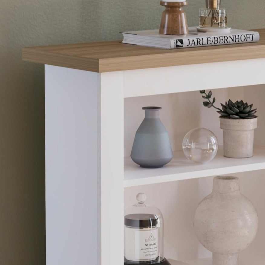 Storage Organiser with Freestanding, Wood, 3-Tier Bookcase Shaker Style Shelving Unit - product gallery image 4