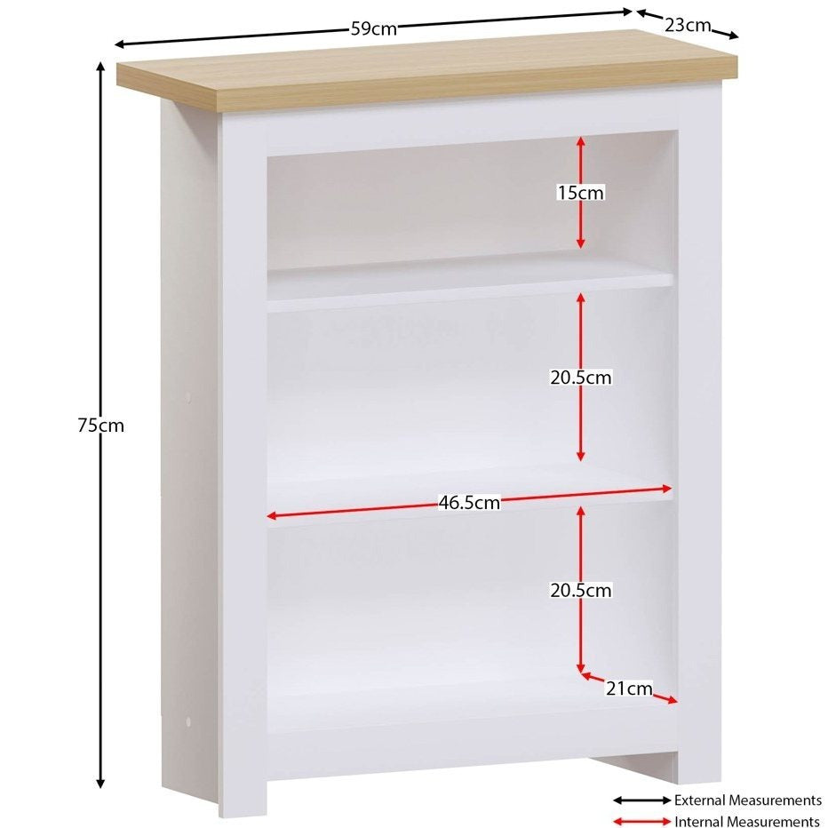 Storage Organiser with Freestanding, Wood, 3-Tier Bookcase Shaker Style Shelving Unit - product gallery image 5