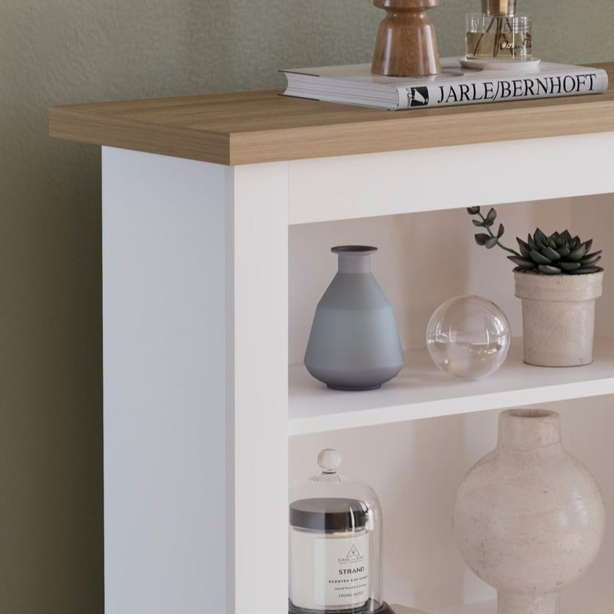 Storage Organiser with Freestanding, Wood, 3-Tier Bookcase Shaker Style Shelving Unit - product gallery image 6