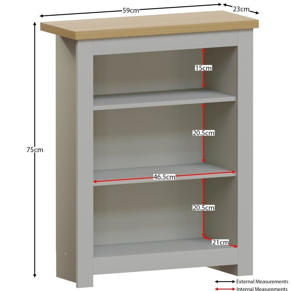 Storage Organiser with Freestanding, Wood, 3-Tier Bookcase Shaker Style Shelving Unit - product gallery image 9