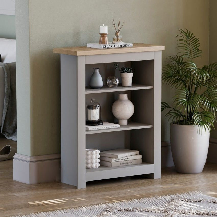Storage Organiser with Freestanding, Wood, 3-Tier Bookcase Shaker Style Shelving Unit