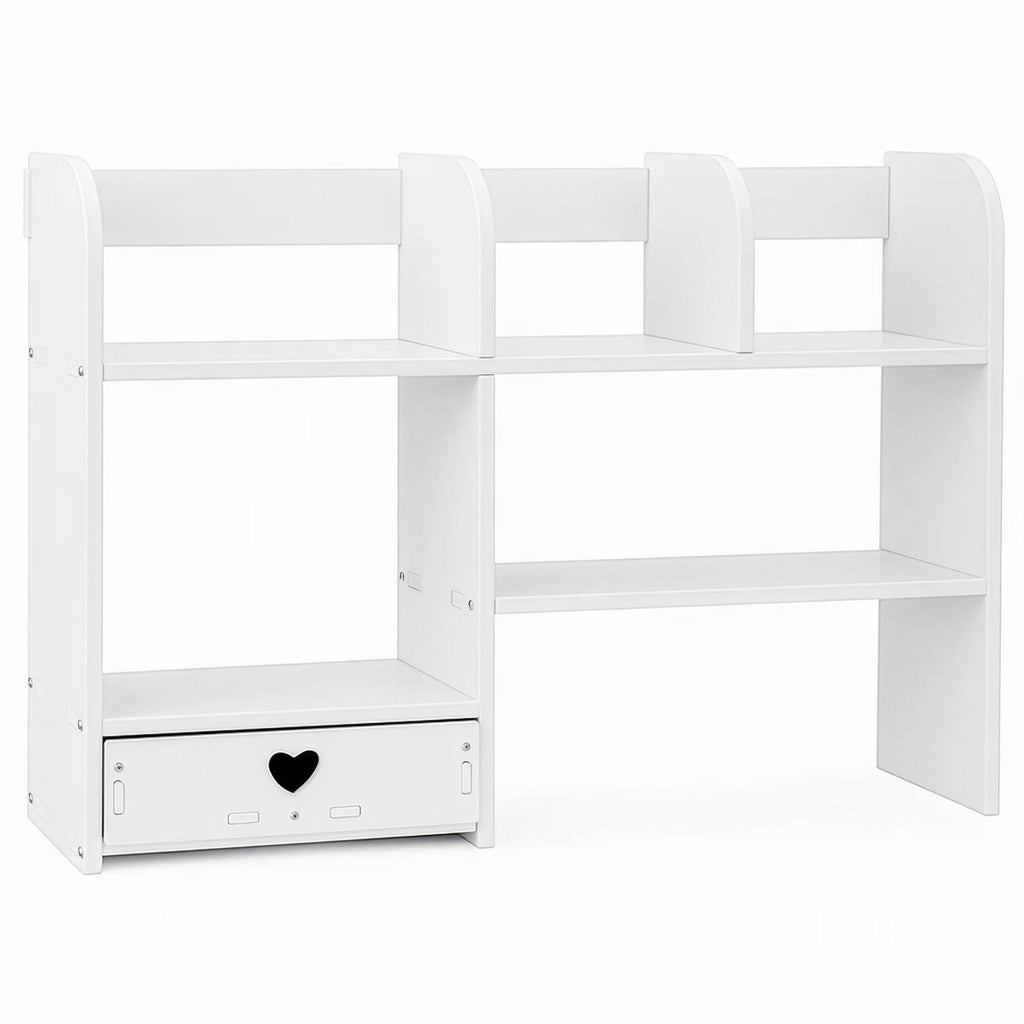 Storage Organiser with Multi-Layer Elevated Desktop Shelf - White option
