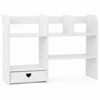 Storage Organiser with Multi-Layer Elevated Desktop Shelf - White option