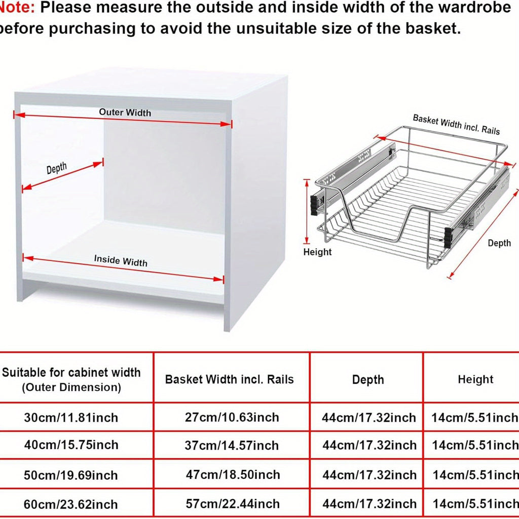 Storage Organiser with Pull-Out, 600mm, Metal for bedrooms - product gallery image 5