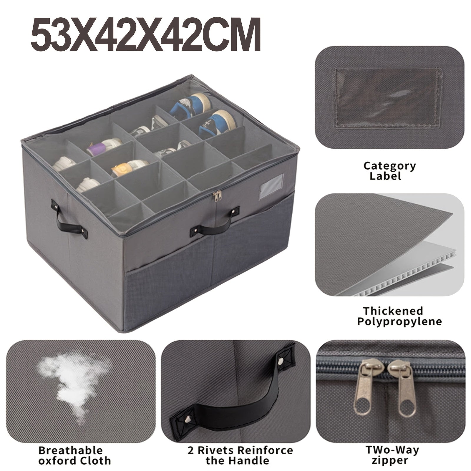 Storage Organiser with Space-Saving, Foldable, Freestanding