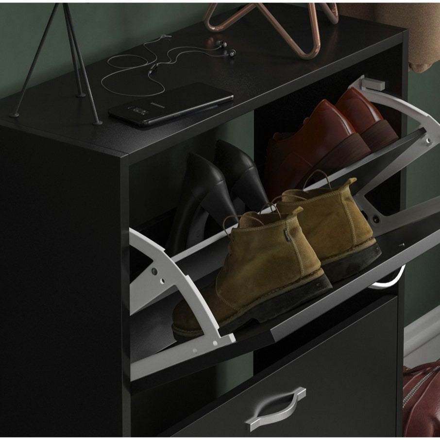 Storage Organiser with Stainless Steel, Shoe Cabinet Spacious Drawers Stainless Steel - product gallery image 3