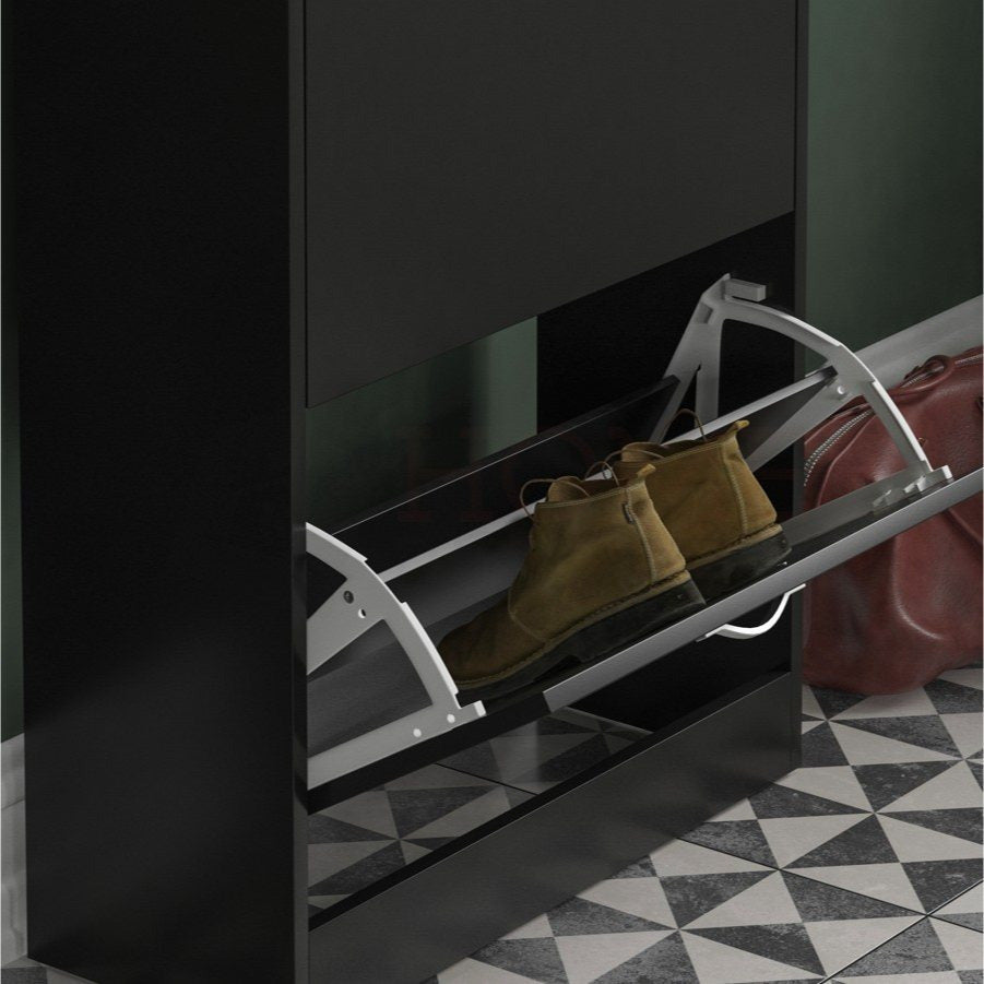 Storage Organiser with Stainless Steel, Shoe Cabinet Spacious Drawers Stainless Steel - product gallery image 6