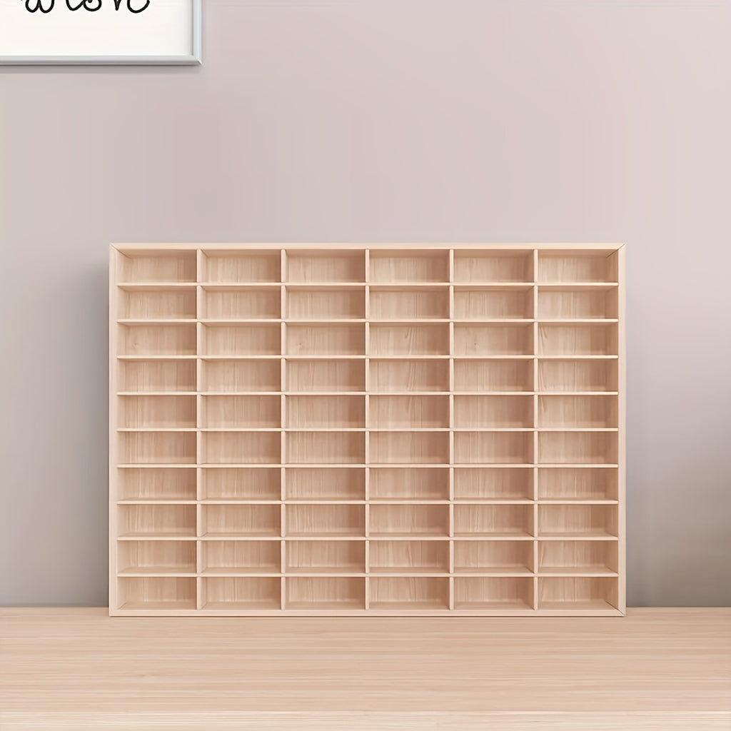 Storage Organiser with Wall-Mounted, Wheels, Wood, Wooden Car Model Display Rack Grid - product gallery image 2