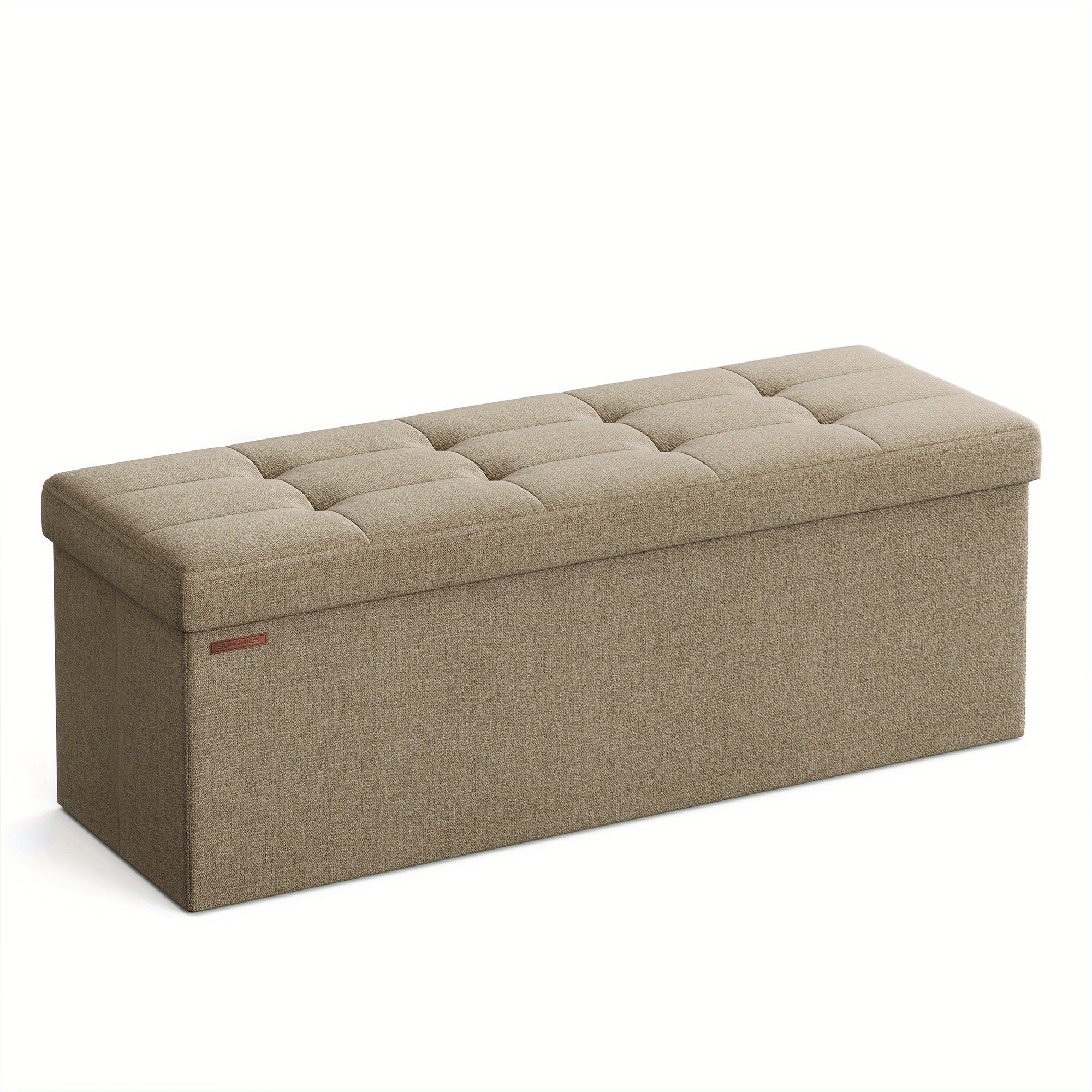 Storage Ottoman with 110cm, 300kg, Bench Legs End of Bed Bench - Camel Brown option