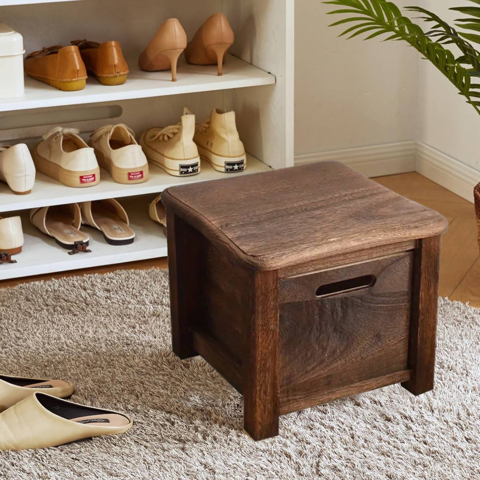 Storage Ottoman with Drawers Compact Bedroom Living Room Footstool - product gallery image 5