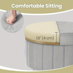 Storage Ottoman with Easy Assembly, Metal, Velvet Round Dressing Table Stool Metal - product gallery image 5