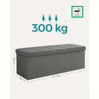 Storage Ottoman with Foldable, 300kg, 110x38x38cm, Foldable Padded Bench Lid MDF Chest - product gallery image 4