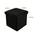 Storage Ottoman with Foldable, Wood, 30cm*30cm*30cm - Black, 30cm*30cm*30cm option