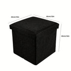 Storage Ottoman with Foldable, Wood, 30cm*30cm*30cm - Black, 30cm*30cm*30cm option