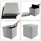 Storage Ottoman with Foldable, Wood, 30cm*30cm*30cm - product gallery image 2