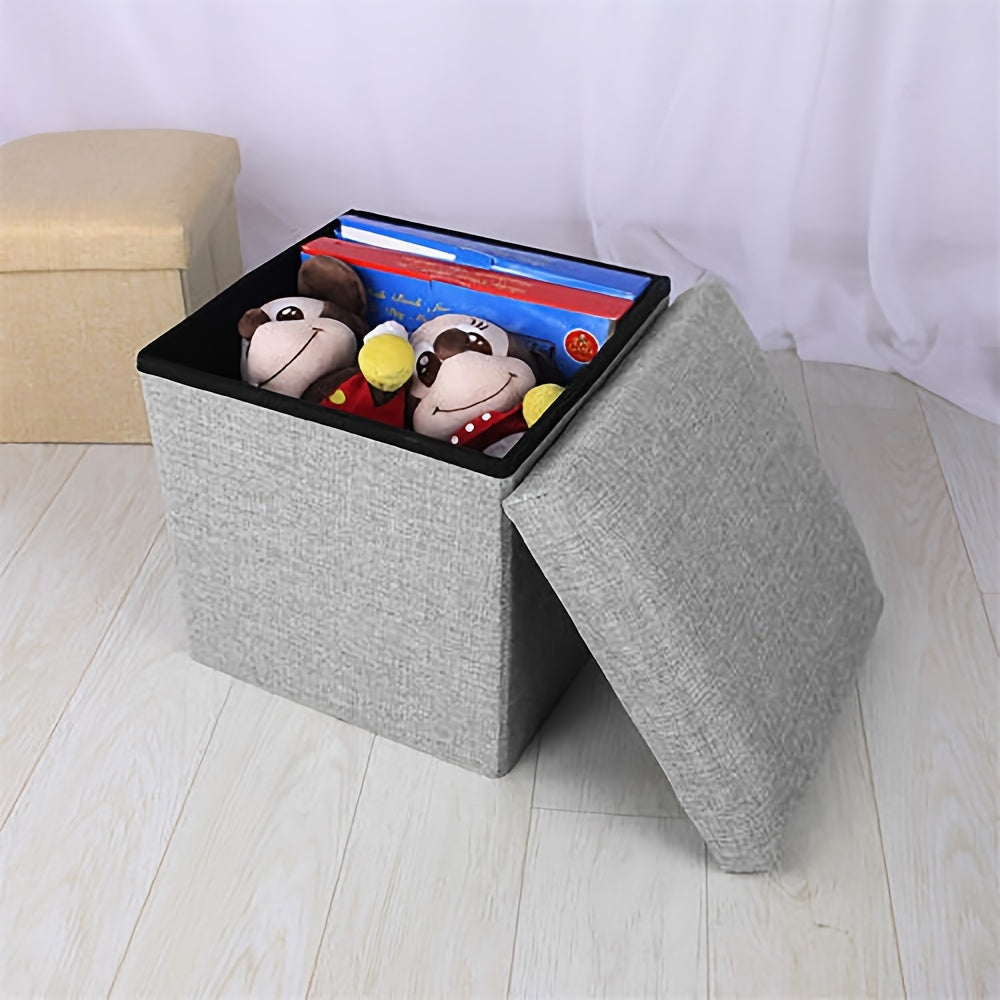 Storage Ottoman with Foldable, Wood, 30cm*30cm*30cm - product gallery image 4