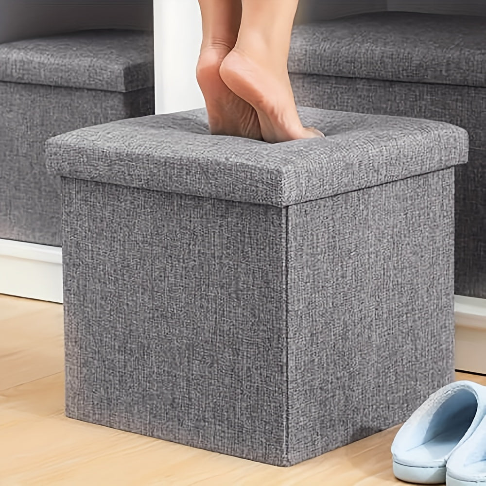 Storage Ottoman with Foldable, Wood, 30cm*30cm*30cm