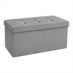 Storage Ottoman with Space-Saving, Foldable, 300kg - Light Grey, 76x38x38 cm ((Upgraded versi)) option