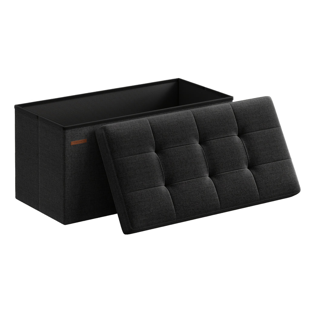 Storage Ottoman with Space-Saving, Foldable, 300kg, Velvet - product gallery image 2