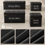 Storage Ottoman with Space-Saving, Foldable, 300kg, Velvet - product gallery image 3