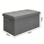 Storage Ottoman with Space-Saving, Foldable Bench Lid 76x38x38cm Extra Seat - product gallery image 10
