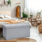 Storage Ottoman with Space-Saving, Foldable Bench Lid 76x38x38cm Extra Seat - product gallery image 2