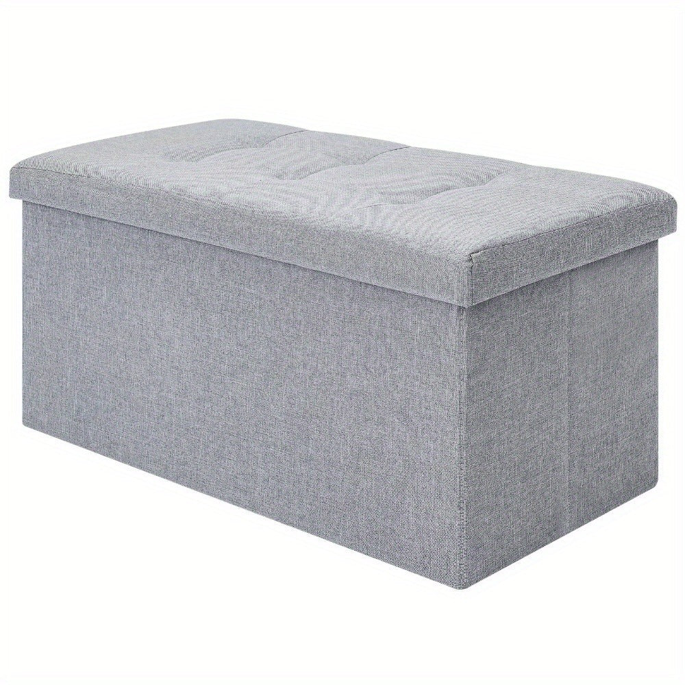 Storage Ottoman with Space-Saving, Foldable Bench Lid 76x38x38cm Extra Seat - product gallery image 4