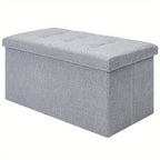 Storage Ottoman with Space-Saving, Foldable Bench Lid 76x38x38cm Extra Seat - product gallery image 4