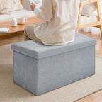 Storage Ottoman with Space-Saving, Foldable Bench Lid 76x38x38cm Extra Seat - product gallery image 5