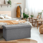 Storage Ottoman with Space-Saving, Foldable Bench Lid 76x38x38cm Extra Seat - product gallery image 6