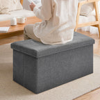 Storage Ottoman with Space-Saving, Foldable Bench Lid 76x38x38cm Extra Seat - product gallery image 7