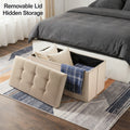 Storage Ottoman with Space-Saving, Foldable Bench Lid 76x38x38cm Extra Seat