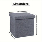 Storage Ottoman with Space-Saving, Foldable, Collapsible in Grey Makeup Organiser Padded - product gallery image 2