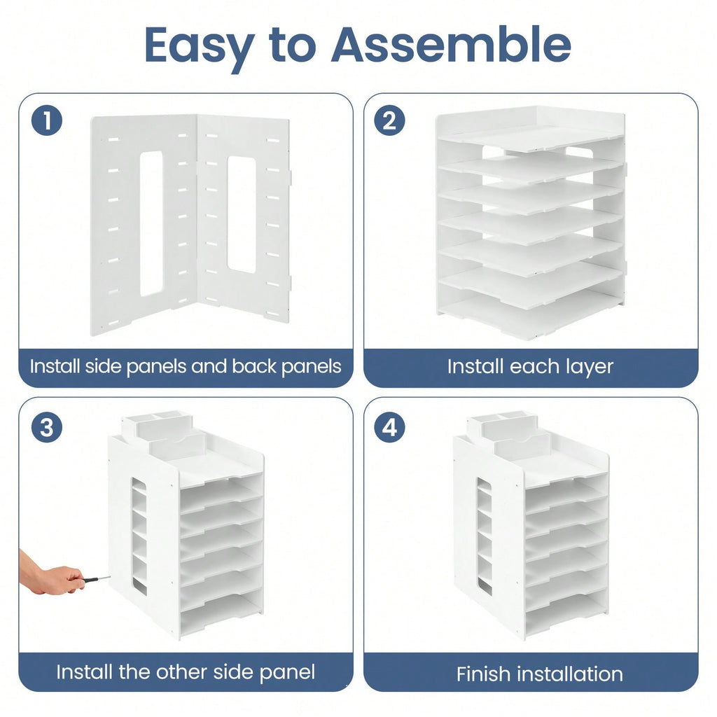 Storage Rack with Desktop File Organiser Letter Tray A4 - product gallery image 10