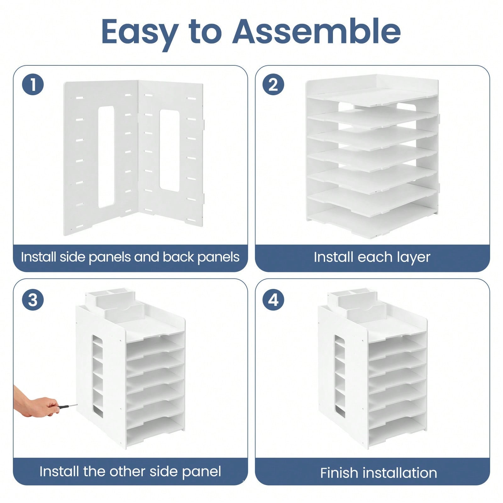Storage Rack with Desktop File Organiser Letter Tray A4 - product gallery image 10