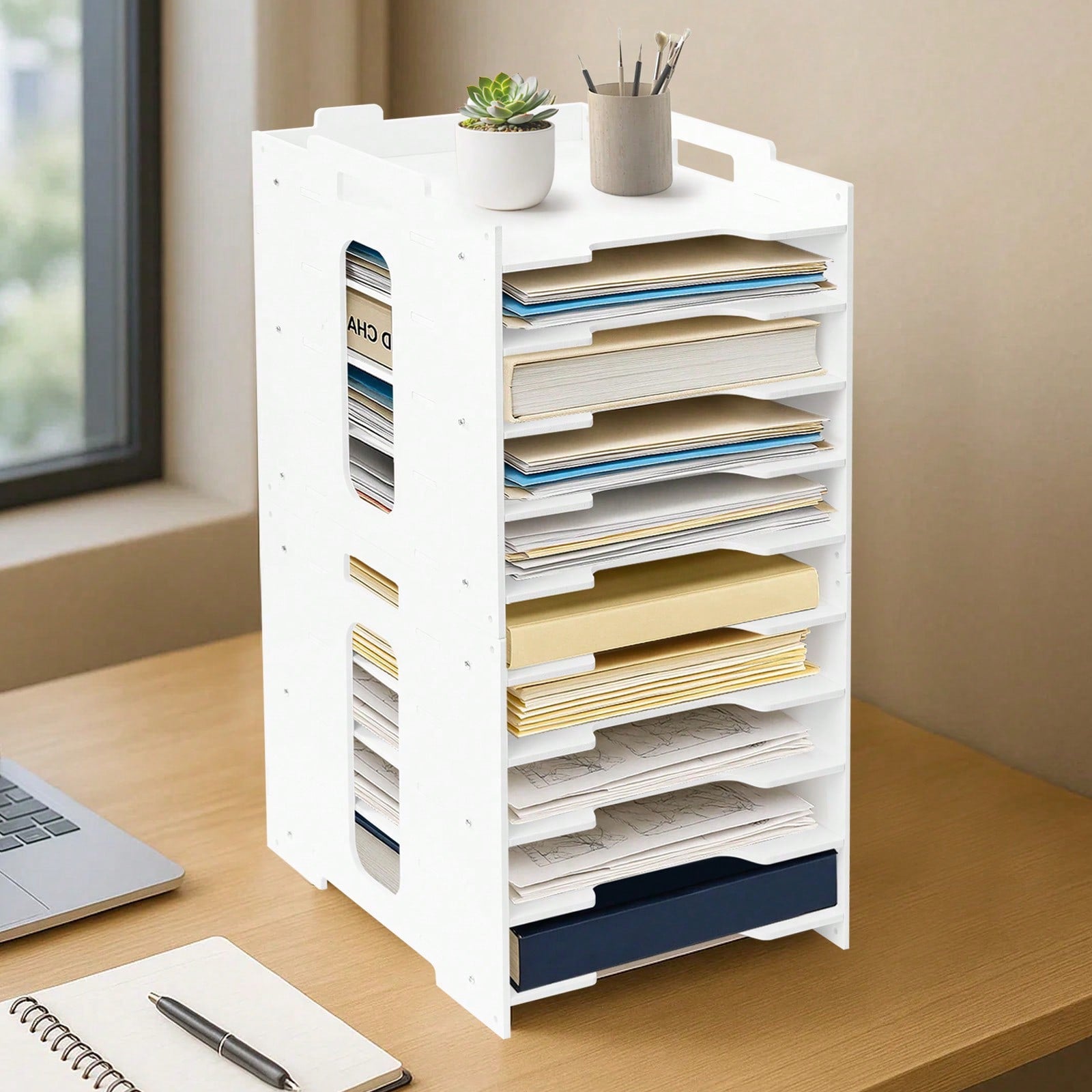Storage Rack with Desktop File Organiser Letter Tray A4 - product gallery image 13