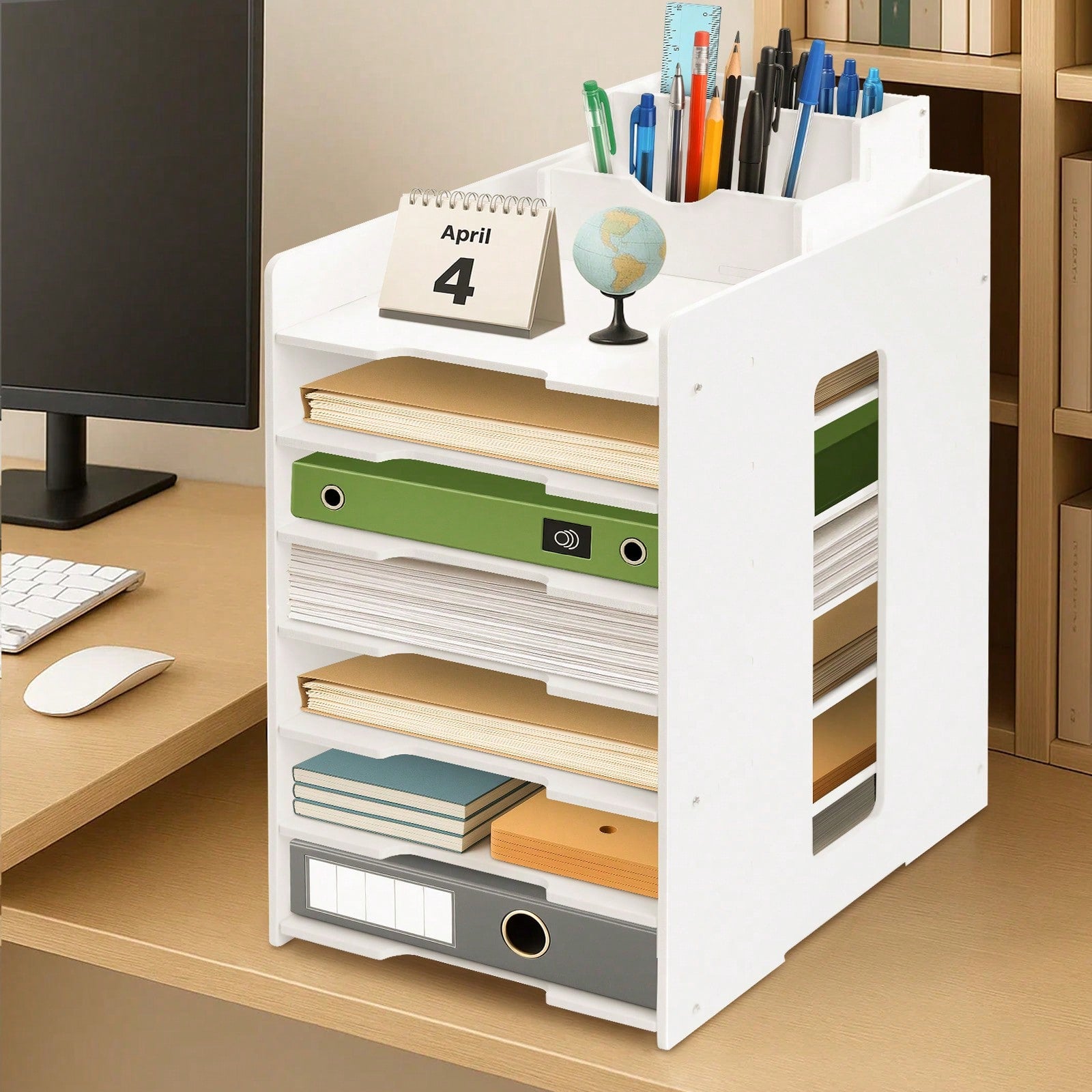 Storage Rack with Desktop File Organiser Letter Tray A4 - product gallery image 7