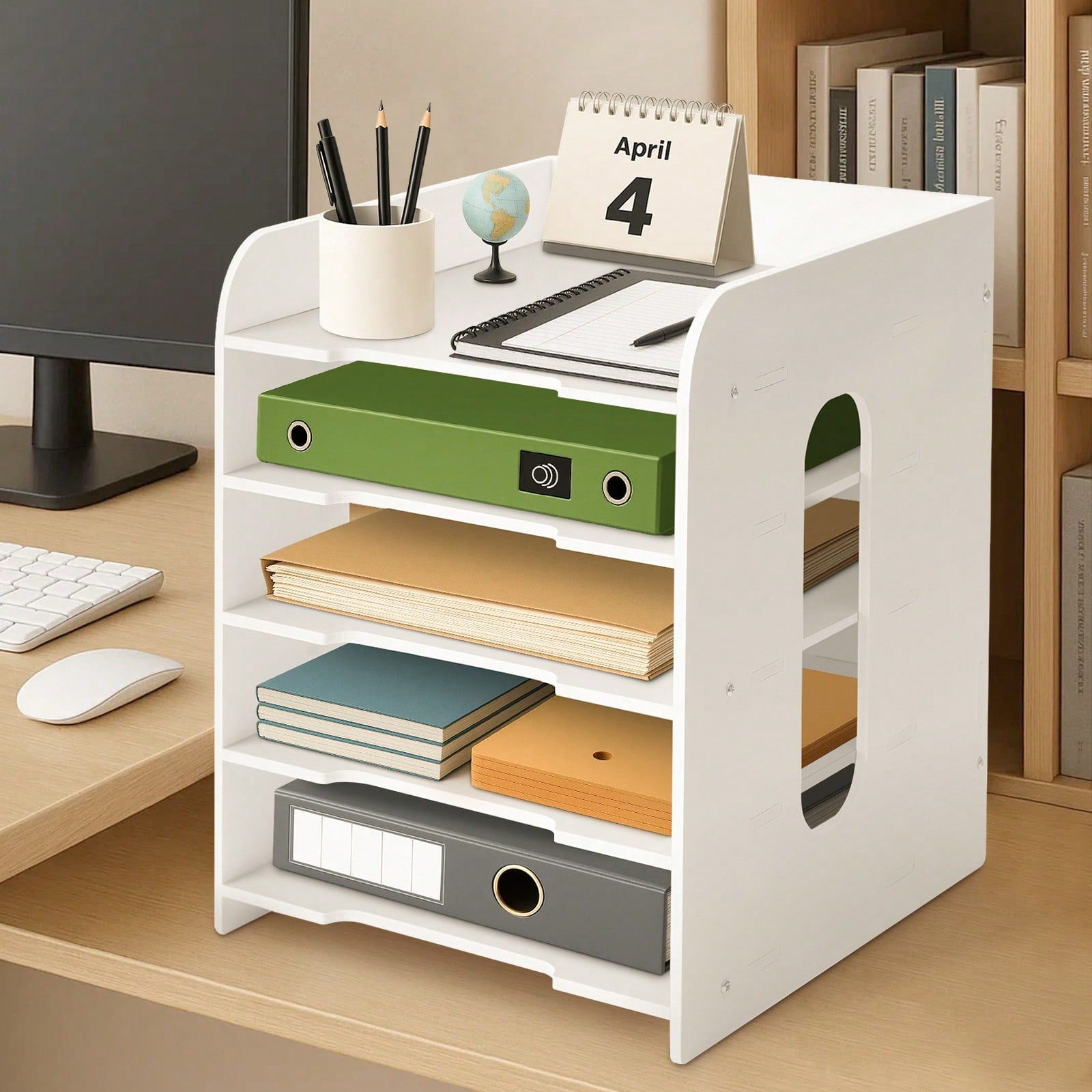 Storage Rack with Desktop Paper Organiser A4 File Holder - product gallery image 2