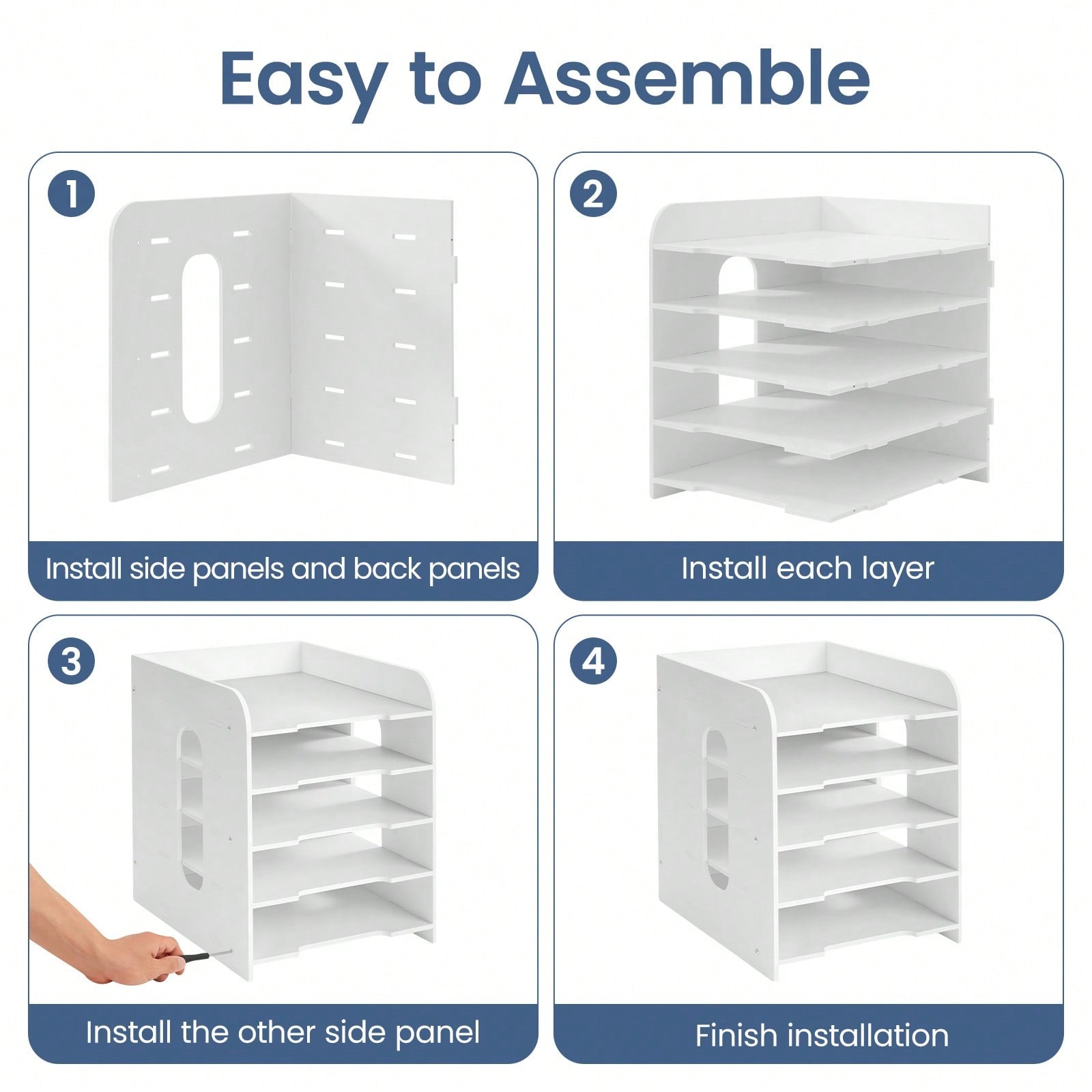Storage Rack with Desktop Paper Organiser A4 File Holder - product gallery image 7
