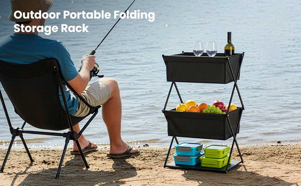 Storage Rack with Foldable, Water-Resistant, Metal - product gallery image 6