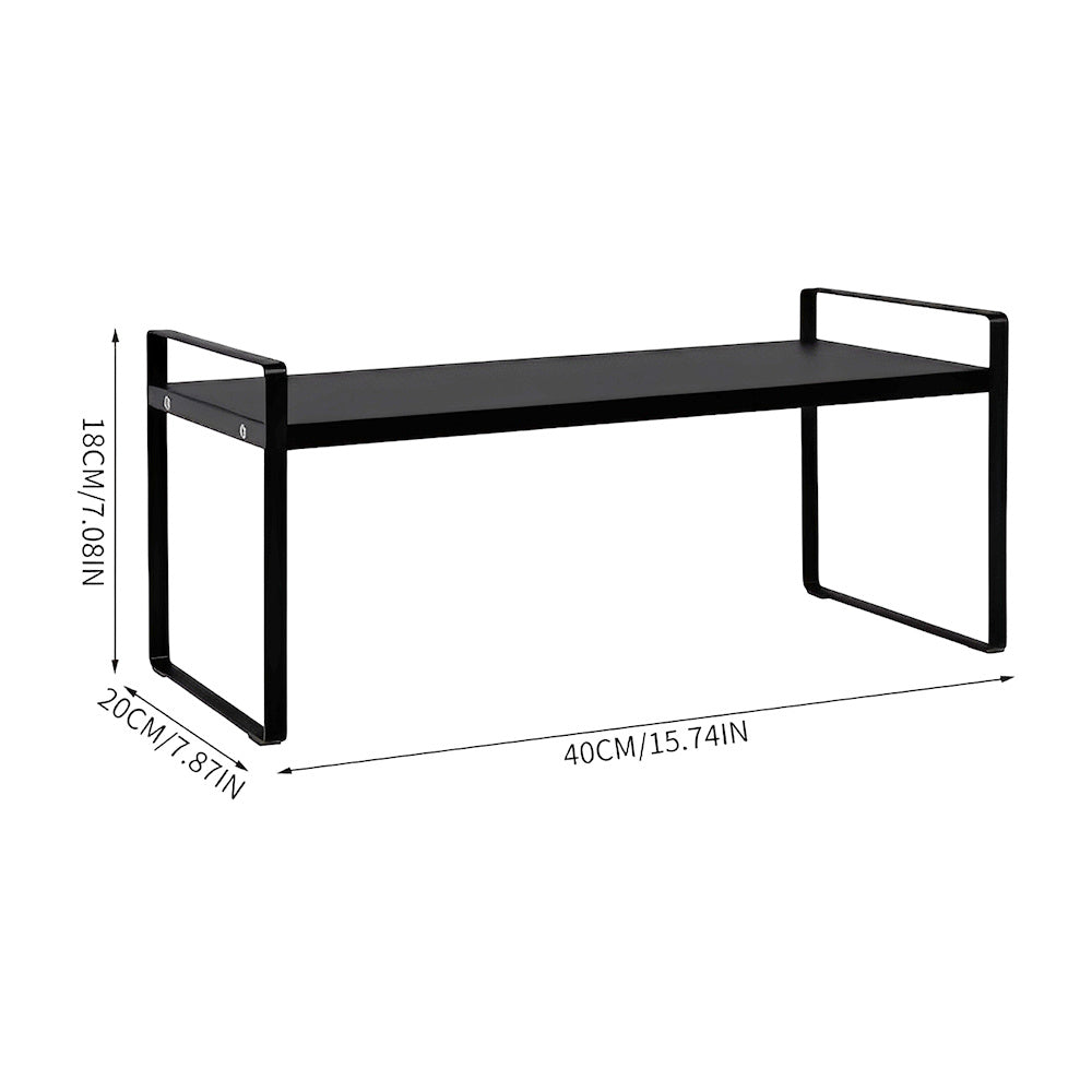 Storage Rack with Metal, Multi-Tier Mug Shelves Desks, Black/White/Natu - product gallery image 10