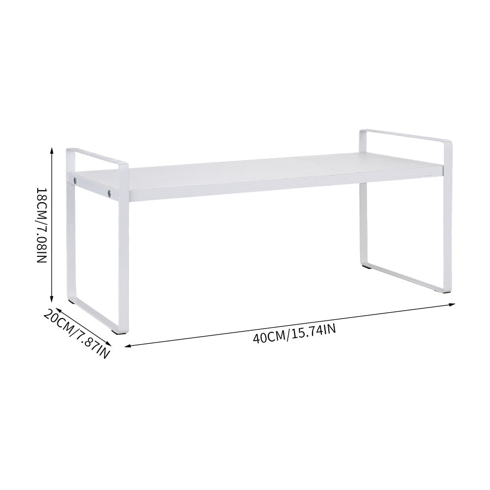 Storage Rack with Metal, Multi-Tier Mug Shelves Desks, Black/White/Natu - product gallery image 11