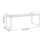 Storage Rack with Metal, Multi-Tier Mug Shelves Desks, Black/White/Natu - product gallery image 11