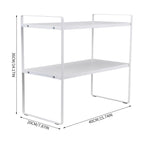 Storage Rack with Metal, Multi-Tier Mug Shelves Desks, Black/White/Natu - product gallery image 13
