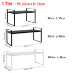 Storage Rack with Metal, Multi-Tier Mug Shelves Desks, Black/White/Natu - product gallery image 15