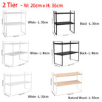 Storage Rack with Metal, Multi-Tier Mug Shelves Desks, Black/White/Natu - product gallery image 16