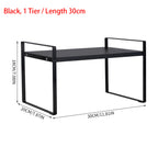 Storage Rack with Metal, Multi-Tier Mug Shelves Desks, Black/White/Natu - product gallery image 4