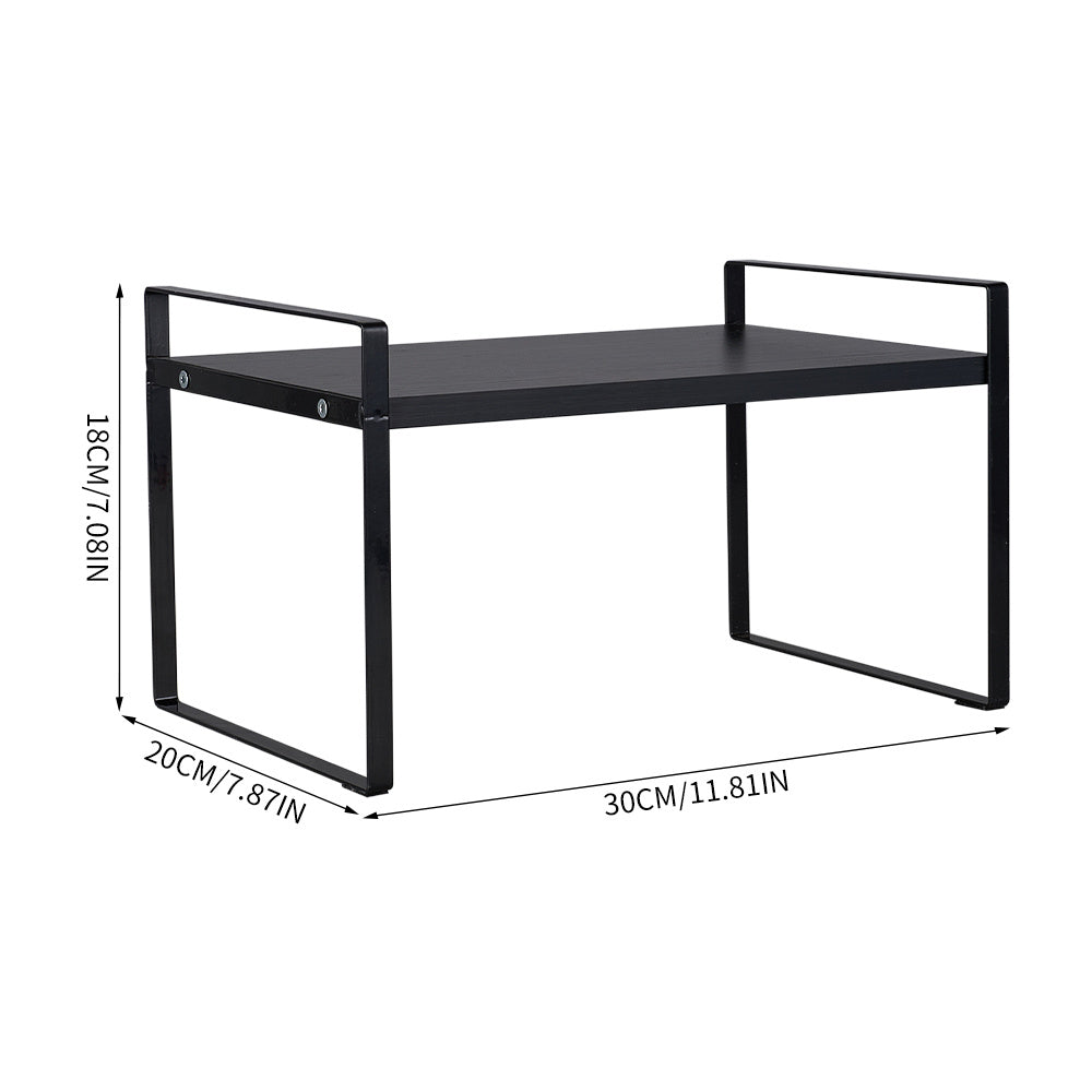 Storage Rack with Metal, Multi-Tier Mug Shelves Desks, Black/White/Natu - product gallery image 5